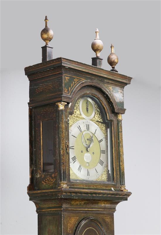 Jethro Tull of Newbery. An early 18th century eight day longcase clock, 8ft